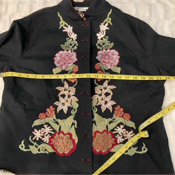 VTG Vanity Collection Sz XL Women’s Black Embroidered Jacket - Picture 8 of 10